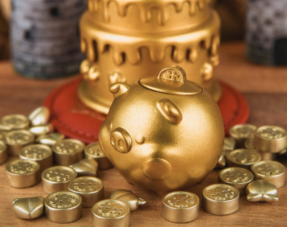 Golden Piggy Bank of Fortune + Happy Birthday
