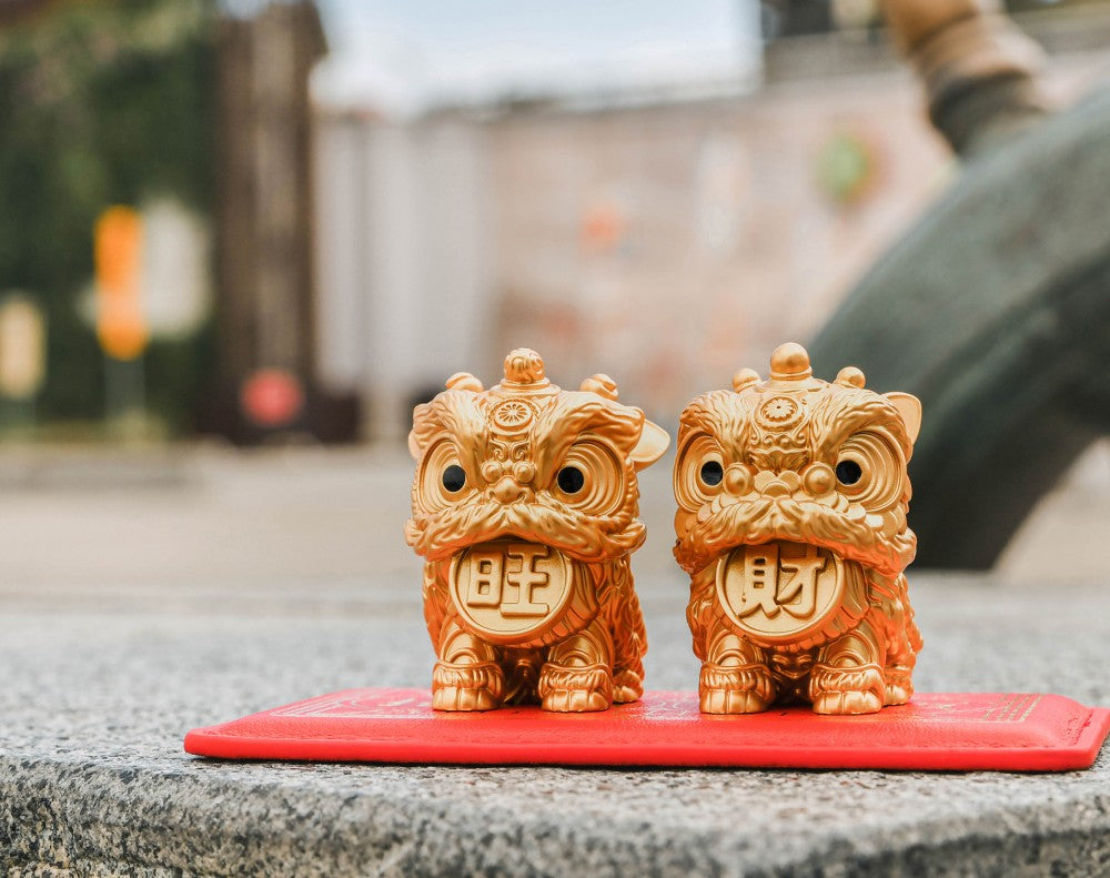 Double Bronze Lion Wealth Set - Ong & Chai for the Welcoming of Prosperity and Wealth