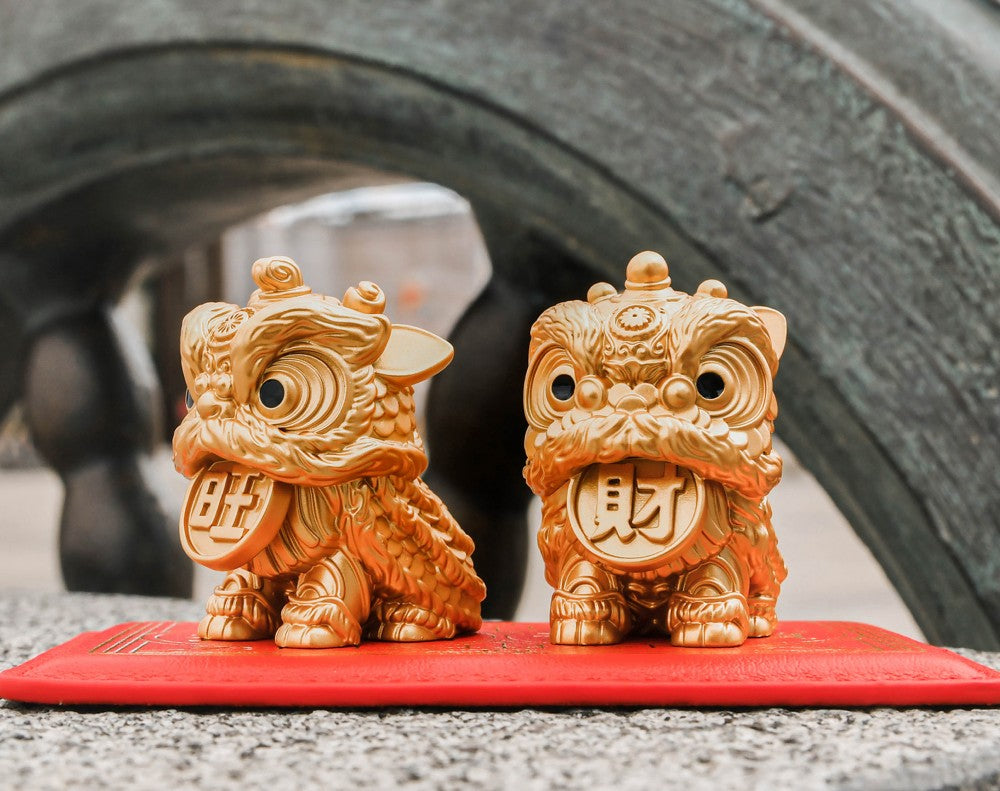 Double Bronze Lion Wealth Set - Ong & Chai for the Welcoming of Prosperity and Wealth