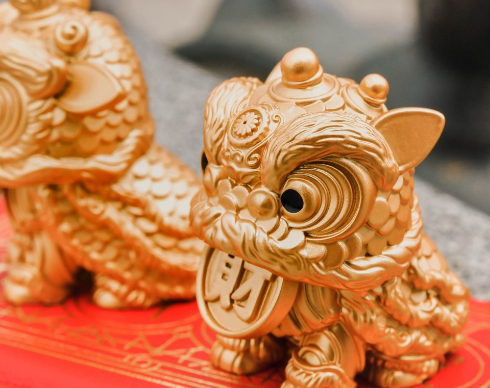 Double Bronze Lion Wealth Set - Ong & Chai for the Welcoming of Prosperity and Wealth