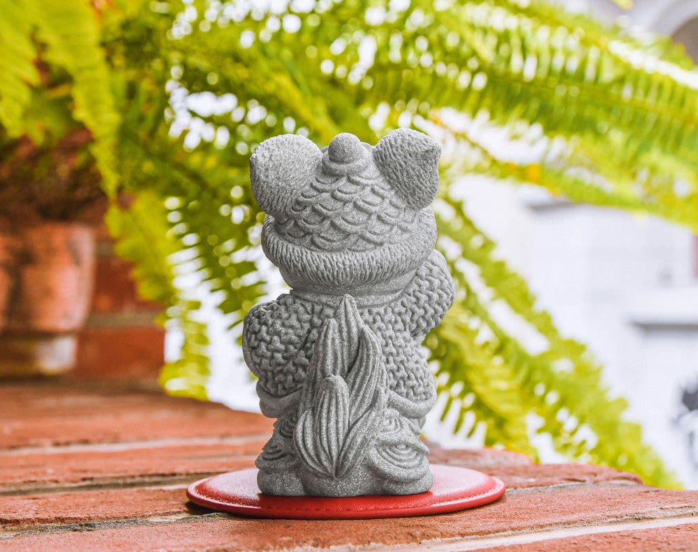 Blessed Lion Dance Kitty Cat Stone Figurine